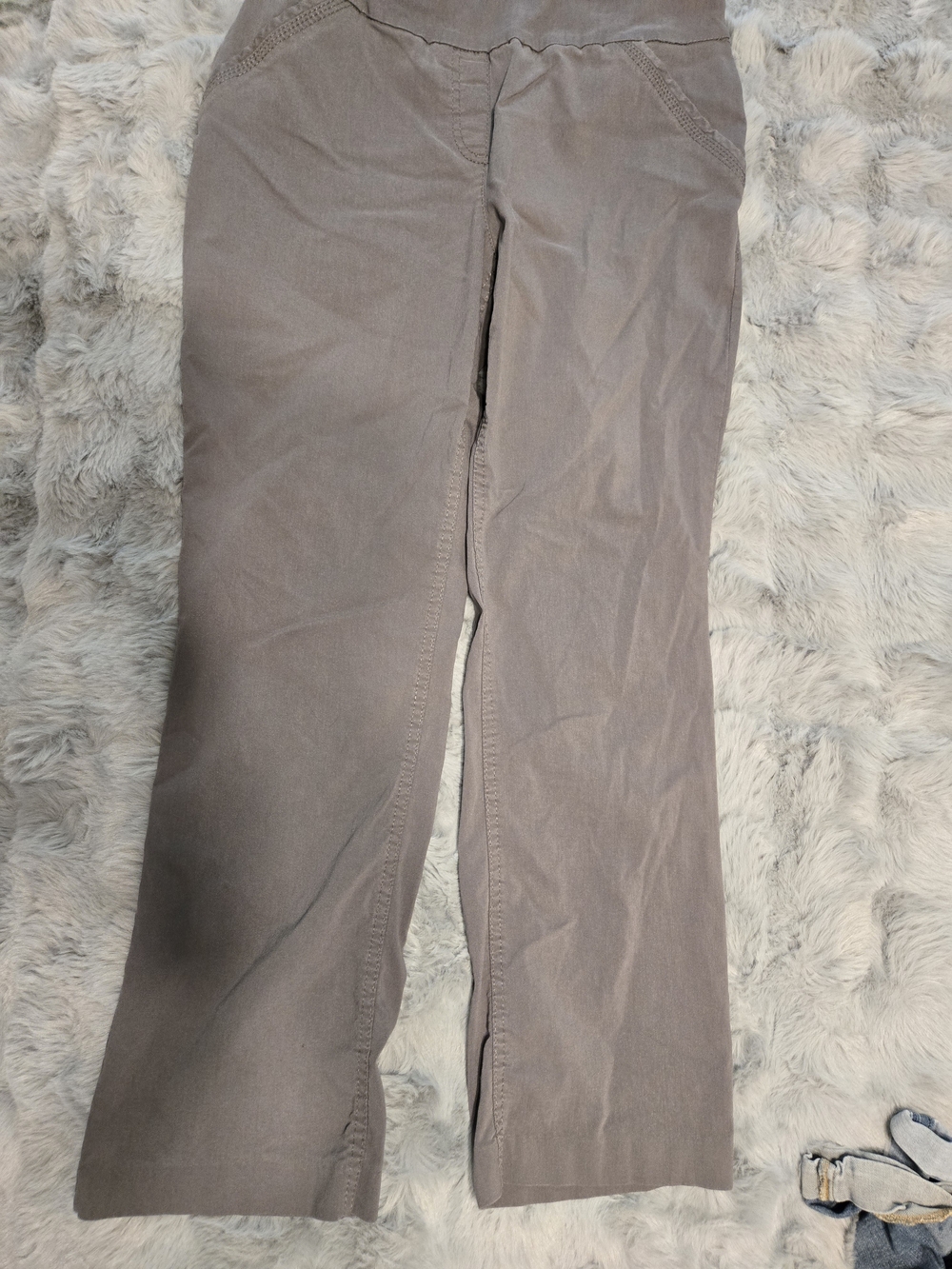 Westbound Petites Stretch Pull On Bootcut Work Pants Grey Taupe 12P